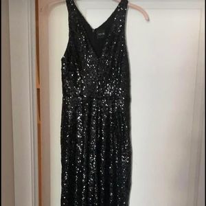 New With Tags Black Sequin V-Neck Wide Leg Jumpsuit